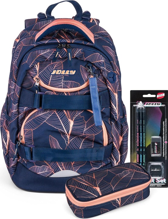 Image du produit Jolly Sac à dos scolaire Next Gen fibre synthétique bleu/rose (28 l)