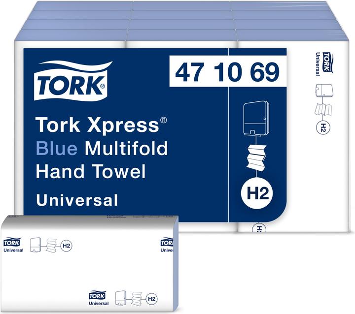 Actual product image Tork Multifold Hand Towel Blue 250x12 (1x)