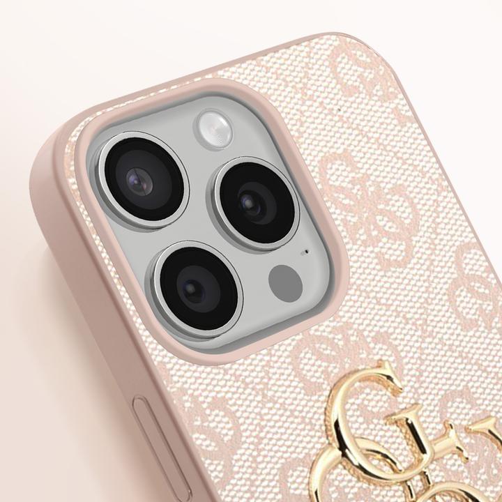 Image du produit Guess GUHCP15L4GMGPI iPhone 15 Pro 6.1" różowy/pink hardcase 4G Big Metal Logo (Apple iPhone 15 Pro)