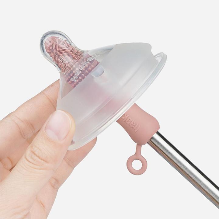 Actual product image Haakaa Double-Ended Silicone Brush - Suva Grey