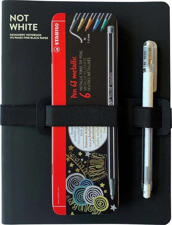 Nuuna Not White & Pen 68 Metallic (22 x 16.5 cm, Dotted, Soft cover)