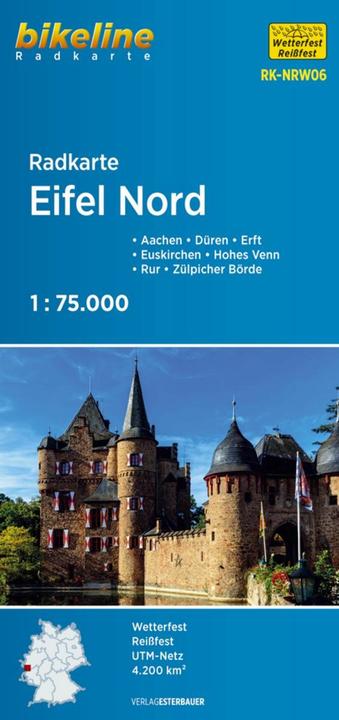 Produktbild Bikeline Radkarte Deutschland Eifel Nord Aachen, Köln 1 : 75 000