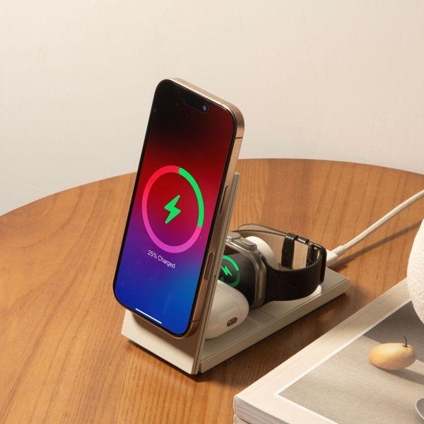 Actual product image Native Union Rise 3-In-1 Qi2 Wireless Charger Sandstone (15 W)