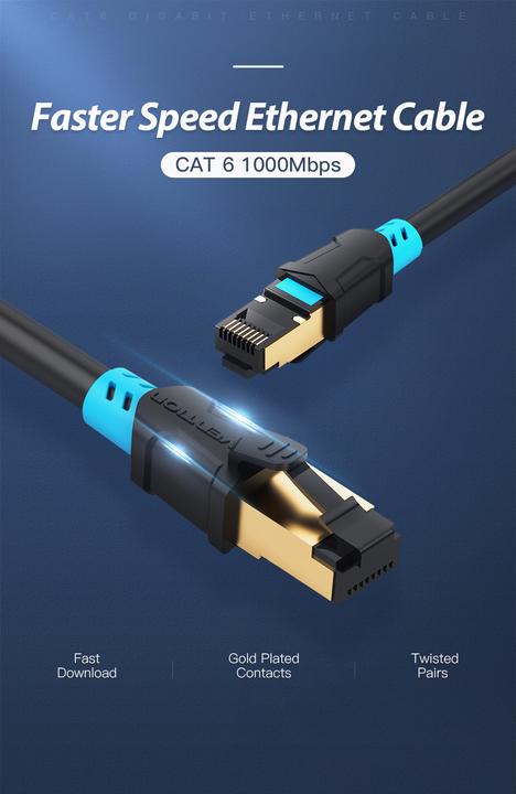 Actual product image Vention Cat.6 SFTP Patch Cable 1M Black (CAT6, 1 m)