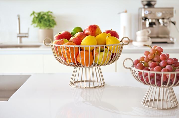 Productafbeelding Zeller Present Fruitmand, metaal, beige