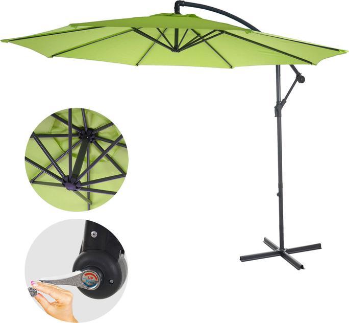 Image du produit Swisshandel24 Parasol semi-professionnel Acerra, protection solaire, 3m inclinable vert-citron sans pied - 19614 (3.60 m)
