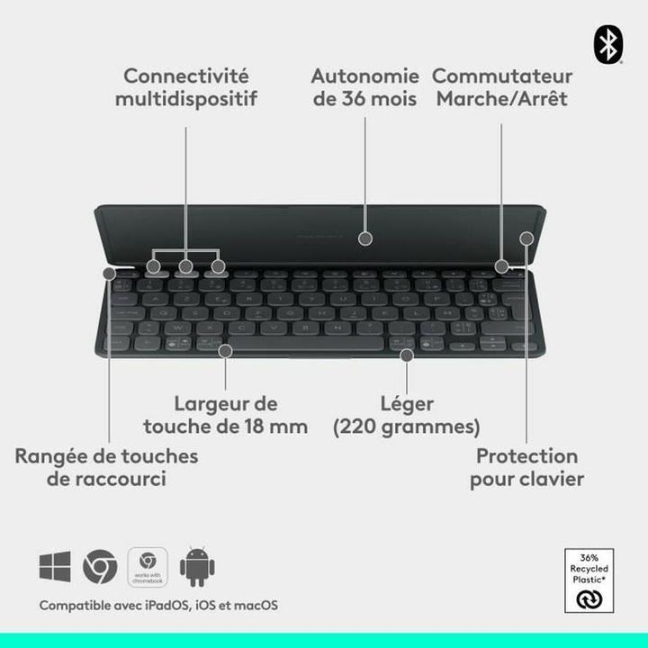 Actual product image Logitech KEYS-TO-GO 2 (FR, Wireless)