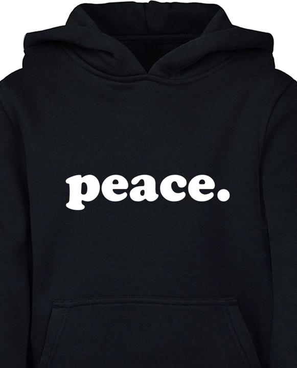 Immagine prodotto Merchcode Peace - Felpa con cappuccio Basic nera per bambini - 176507 (158, 164)