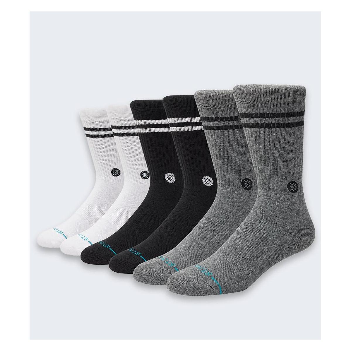 Stance, Mannen, Sokken, Core Crew Socken, 6 Paar, Mehrfarbig, Veelkleurig, (Pakje Van 6, M)