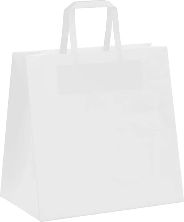 Produktbild VidaXL Kraftpapiertüten 50 Stk. mit Henkel Weiss 26x17x25 cm Papiertüte (Geschenktüte, 50 x)