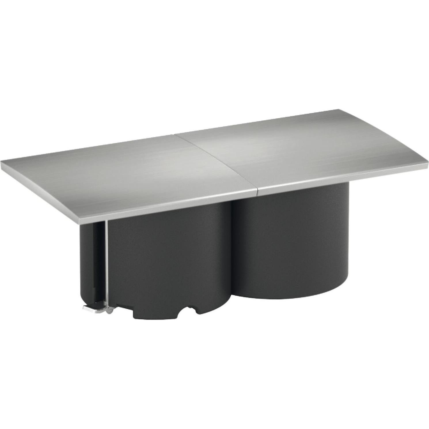 Bachmann, Steckdosenleiste, Steckdosenelement DUE 2xSchuko schwarz Abdeckung Edelstahl Effekt (2 x, CEE 7/3, 2 m)