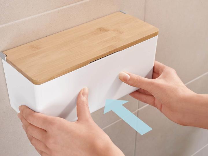 Produktbild tesa BABOO Aufbewahrungsbox mit Deckel, mittelgross inkl. Klebelösung ohne Bohren