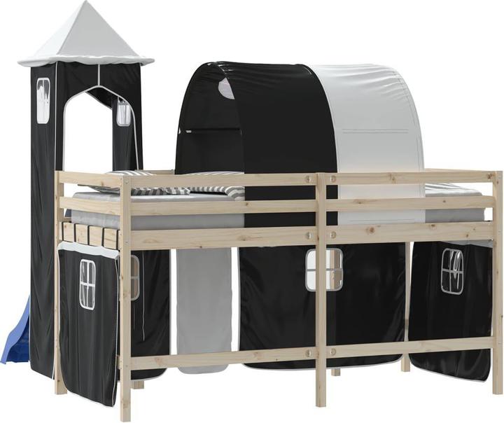 Image du produit vidaXL Rideaux pour lit mezzanine avec tunnel et tour Blanc et