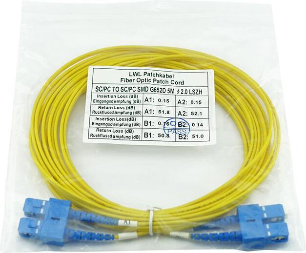 Produktbild BlueOptics Duplex LWL Patchkabel SC-UPC/SC-UPC Singlemode 15 Meter (15 m)