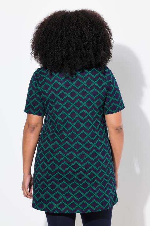 Produktbild Ulla Popken Longshirt, Zierbänder, A-Linie, V-Ausschnitt, Halbarm (46, 48)