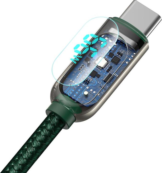 Actual product image Baseus Display Cable USB to Type-C, 66W, 1m (green) (1 m, USB 3.2 Gen 1, 66 W)