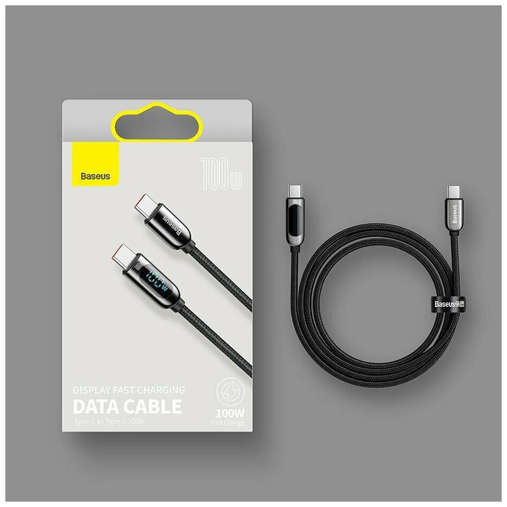 Produktbild Baseus Display Fast Charging Data Cable Type-C to Type-C 100W 2m Green (2 m, USB 2.0, 100 W)