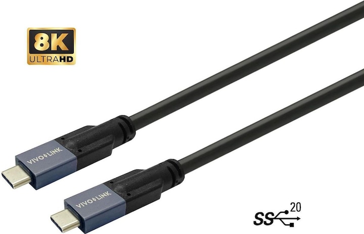 Actual product image Vivolink USB-C to USB-C Cable 7.5m (7.50 m, USB 3.2 Gen 2)
