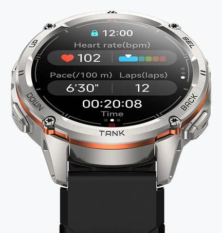 Actual product image Kospet Smartwatch Tank T3 Ultra 2 Schwarz (48 mm, WLAN only)