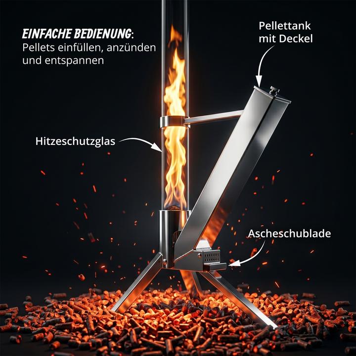 Productafbeelding Relaxdays Feuerrohr-Pelletfackel