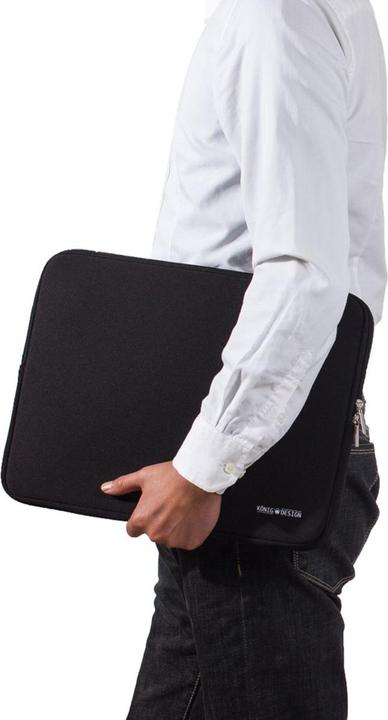 Produktbild König Design Universal Notebooktasche 13 13,3 Zoll Tasche Hülle Laptop Notebook Case Schwarz (13", Apple, Lenovo, Samsung)