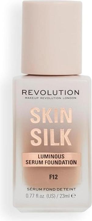 Actual product image Makeup Revolution Skin Silk Serum Foundation Light to Medium Coverage with Hyaluronic Acid 23ml F12 (F12)