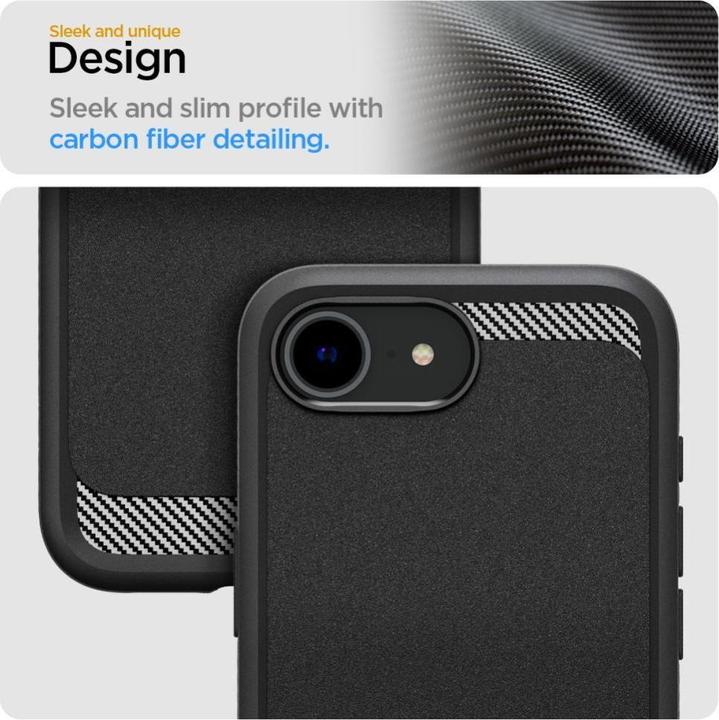 Actual product image Spigen Rugged Armor MagFit TPU Back Cover Schwarz Apple iPhone 16e (Apple iPhone 16e)
