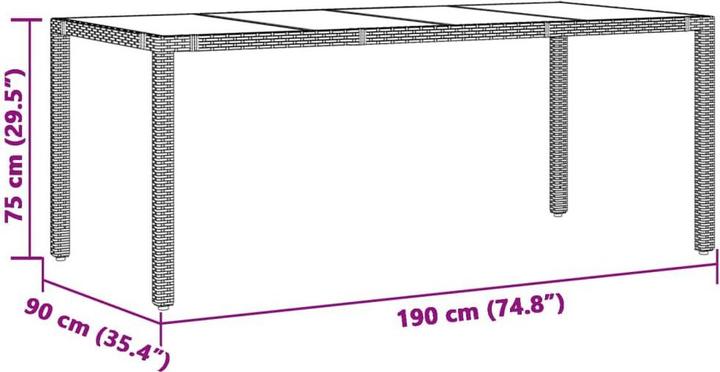 Image du produit vidaXL Bistro Set (190 x 90 x 75 cm)