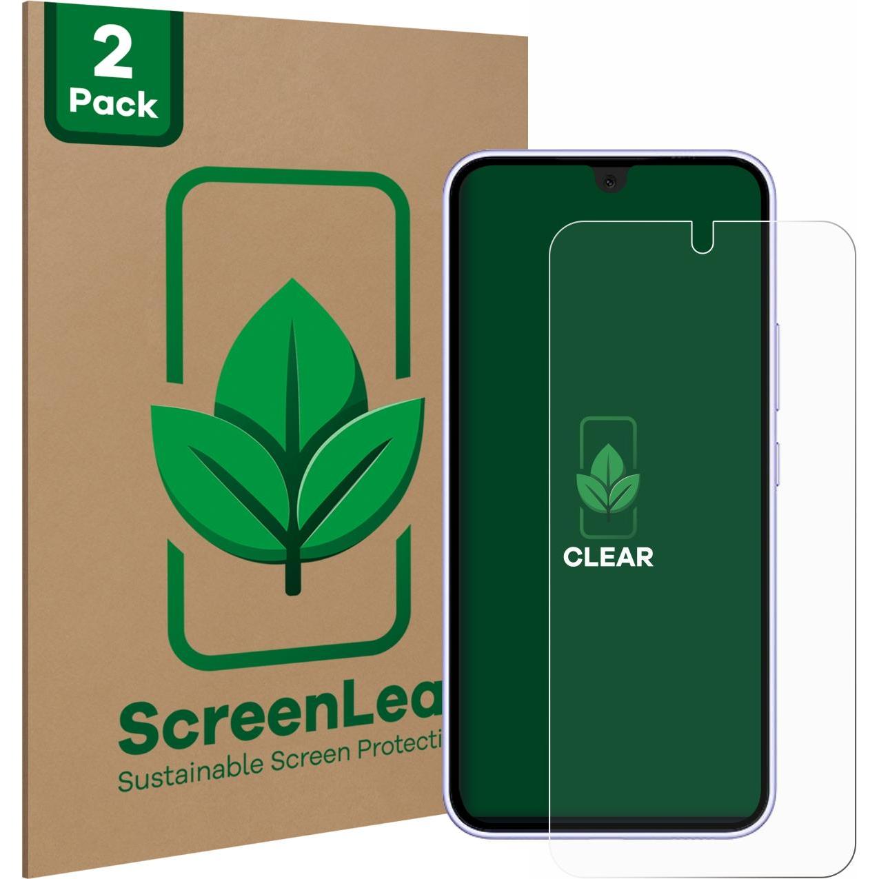 Thumbnail - ScreenLeaf Schutzfolie nachhaltiger Displayschutz Displayschutzfolie Folie Klar Transparent (2 Stück, Samsung Galaxy A54...