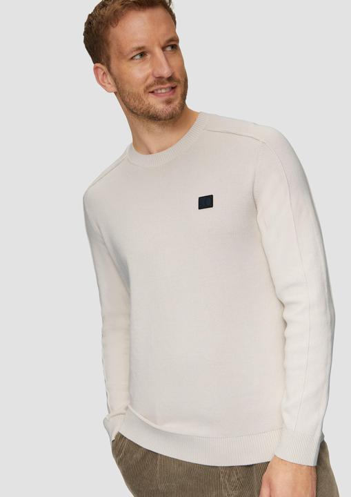Produktbild S.Oliver Strickpullover Strickpullover mit Nahtdetails und Logo (3XL)