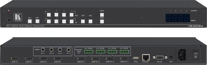 Immagine prodotto VS-44H2A - Switch a matrice 4x4 4K60 4:4:4 HDR HDMI 2.0 HDCP 2.2 con De-Emb audio