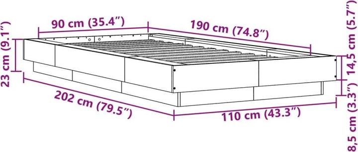 Image du produit vidaXL Bettgestell (90 x 190 cm)