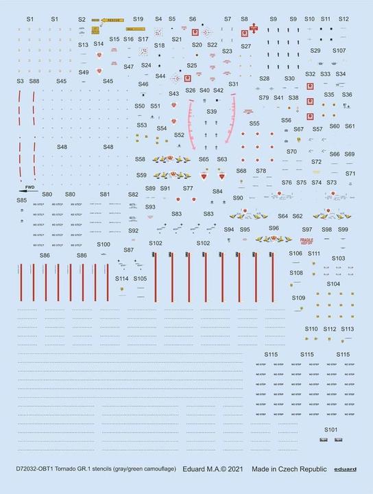 Image du produit Eduard Tornado GR.1 stencils (camouflage gris/vert) 1/72 pour REVELL