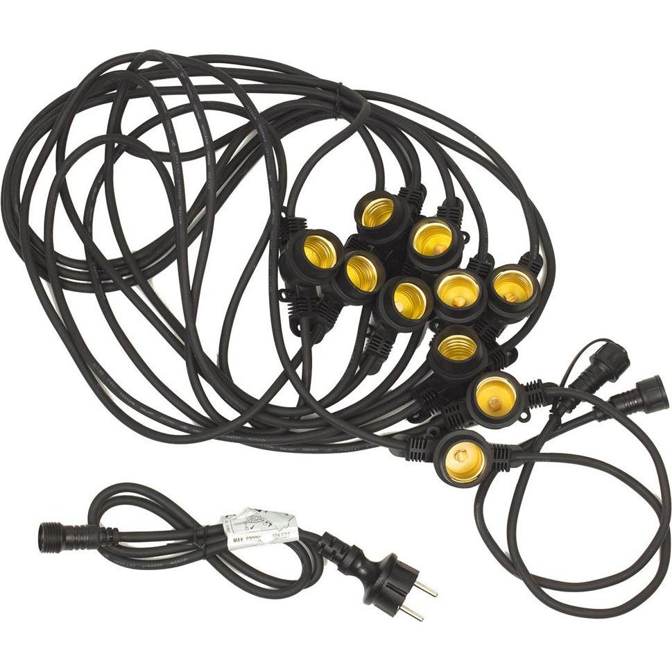 Maclean, Lichterkette, Energy MCE410 10m Gartenschnur für 10x E27 Glühbirnen IP44 Outdoor (ohne Glühbirnen) (10 m)