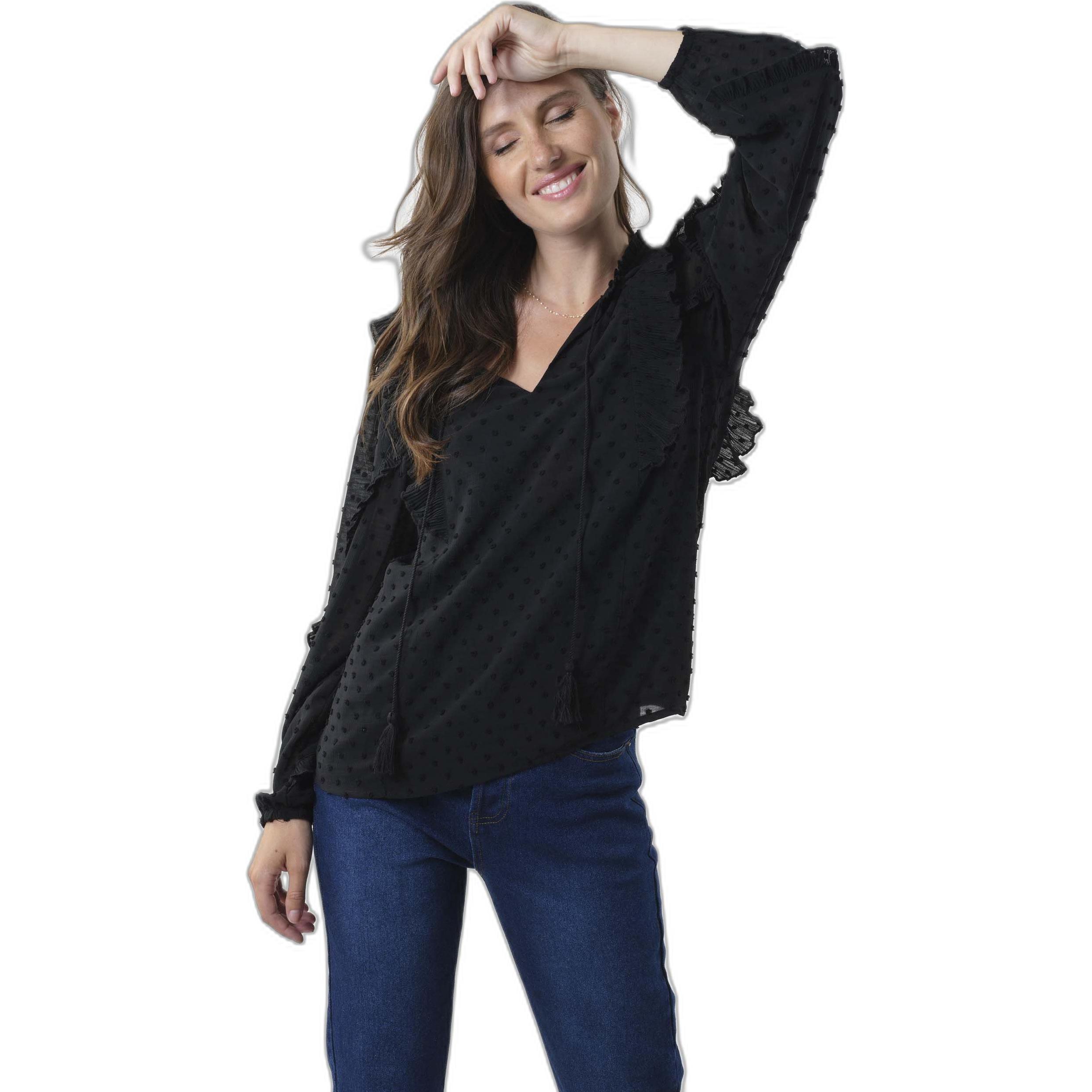 Thumbnail - Deeluxe, Damen, Bluse, damenblue cherine, Schwarz, (S)