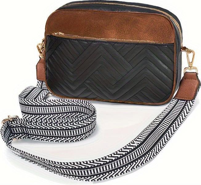 Immagine prodotto Only-Bags.Store Semplice mini borsa a tracolla con cerniera quadrata colorblock, borsa a tracolla con dettaglio