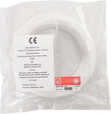 Produktbild RS PRO Einzeladerleitung 0,05 mm², 30 AWG 100m Wei (0.19 m)
