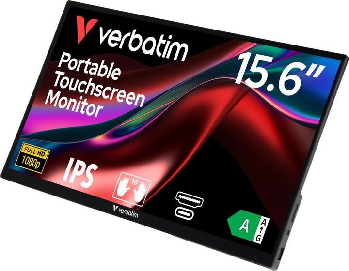 Actual product image Verbatim PMT-15 Portable Touchscreen Monitor 15.6" Full HD 1080p Metal Housing (1920 x 1080 pixels, 15.60")