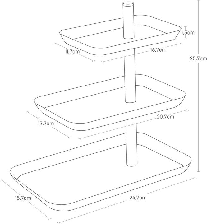 Image du produit Yamazaki Étagère à 3 étages avec plateaux pivotants TOWER