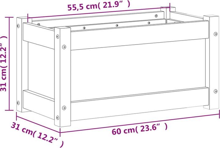 Actual product image vidaXL Planter 2 pcs. Solid pine wood,Material: Solid pine wood