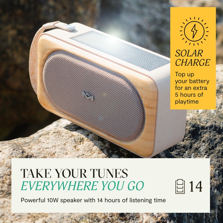 Actual product image House of Marley Roots Solar Bluetooth Speaker (14 h, Solar panel)