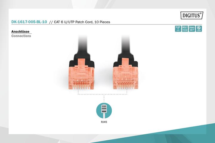 Produktbild Digitus CAT 6 U/UTP Patchkabel - LSZH, 10 Stück (U/UTP, CAT6, 0.50 m)