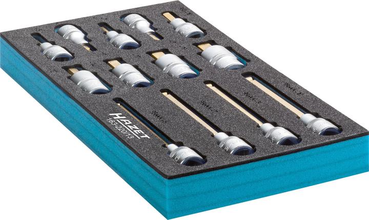 Actual product image HAZET Screwdriver socket set 163-220/13 ∙ Square, hollow 12.5 mm (1/2 inch) ∙ Inside hexagon profil… (10 mm)