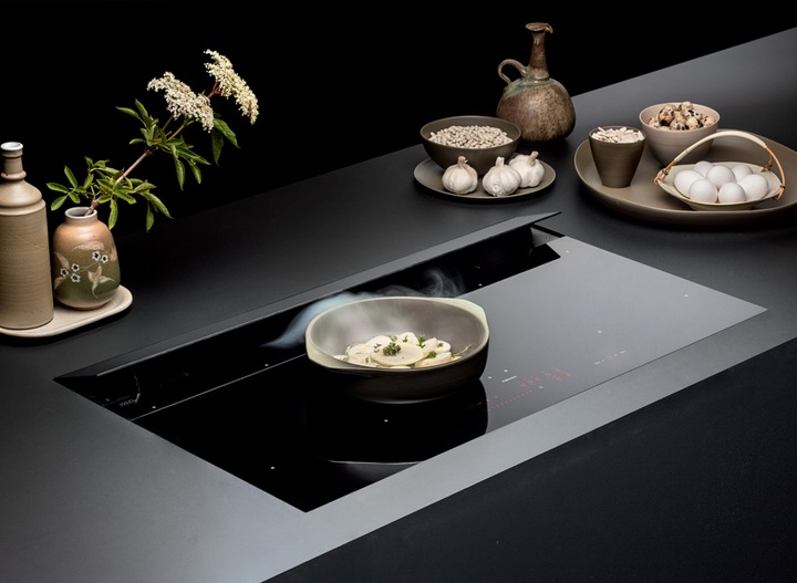 Actual product image Falmec Induction hob 90 with extractor fan BRERA 90 N Black