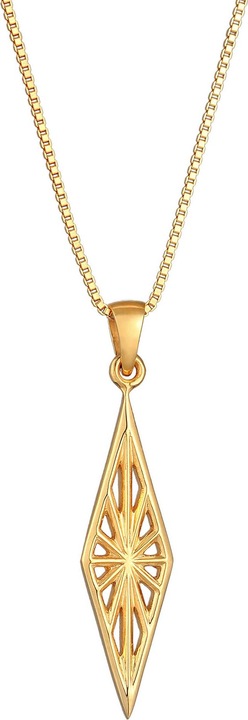Kuzzoi Halskette Herren Raute Marquise Ornament Used Look 925 Silber (925 Sterling Silber, 60 cm)