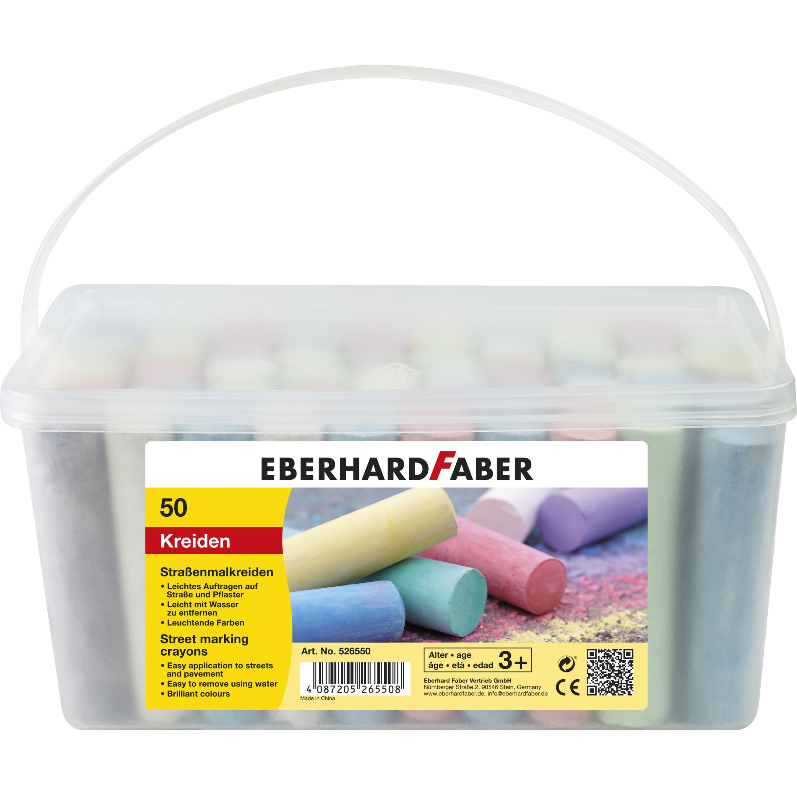 Thumbnail - EberhardFaber, Malstifte, Strassenmalkreide Eimer (Mehrfarbig, 50 x)