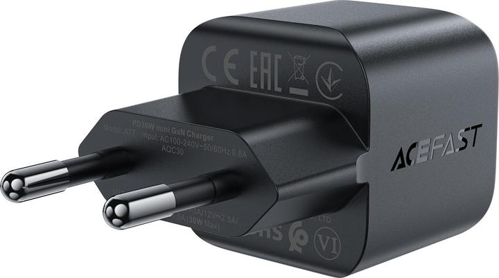 Produktbild Acefast A77 Mini PD 30W GaN USB-C Wandladegerät – Schwarz (30 W)
