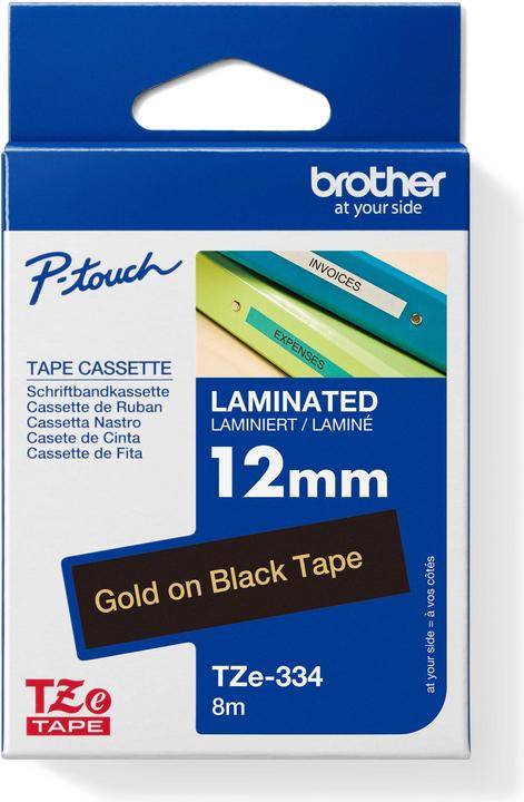 Brother Tze-334 (1.20 cm, Gold, Schwarz)
