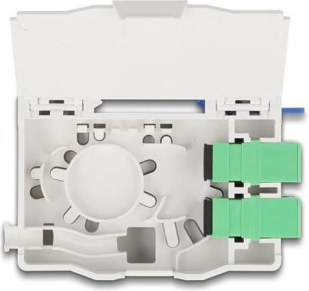 Produktbild Delock LWL Anschlussdose für Hutschiene mit Spleisshalter (Spleissbox)