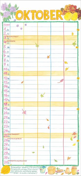 Produktbild Gabi Kohwagner Unser Familienkalender 2026 (22 x 48 cm)